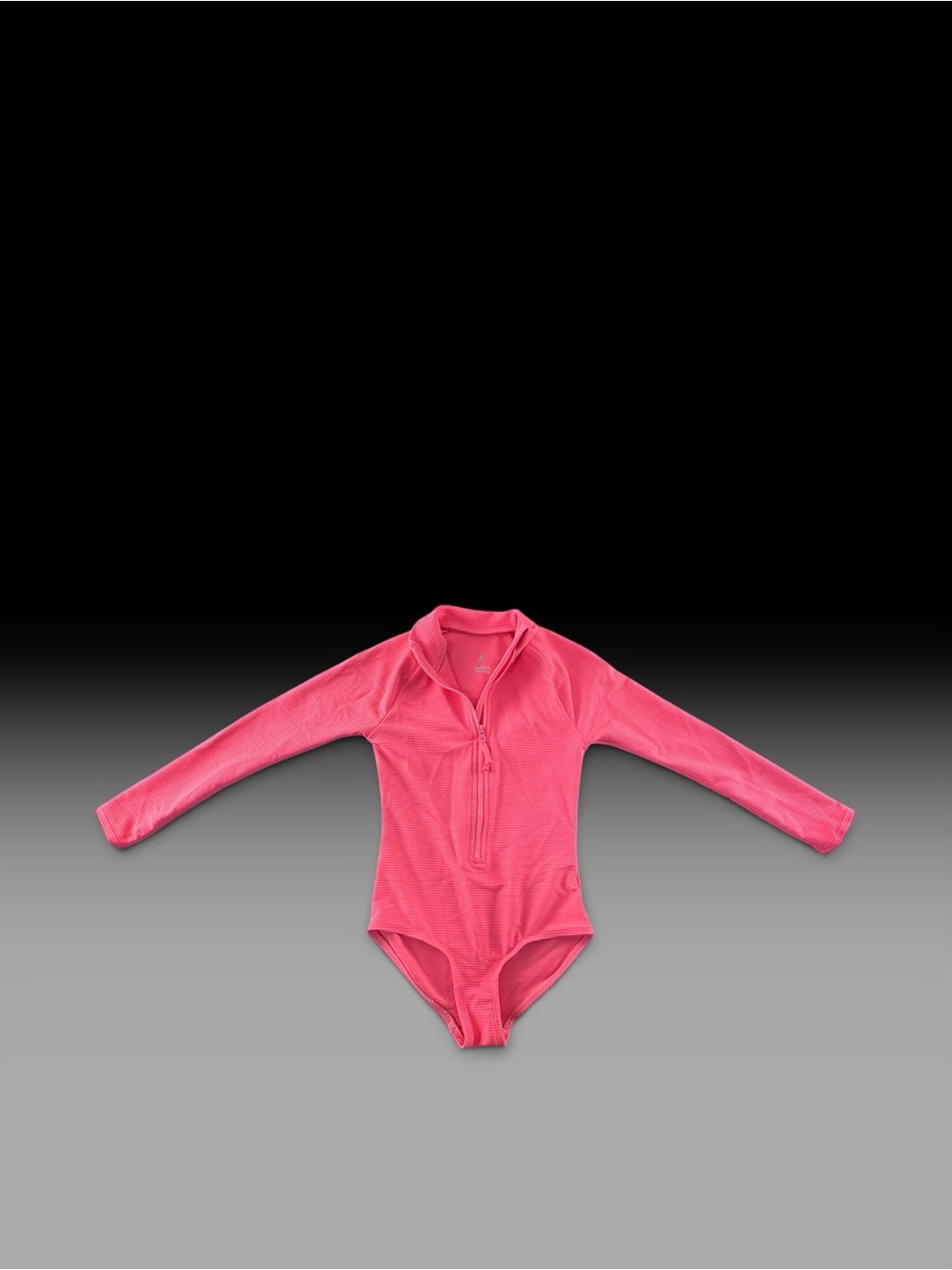 GAP Girls Bright Pink Long-Sleeve Zip Front Swim Rashguard One-Piece